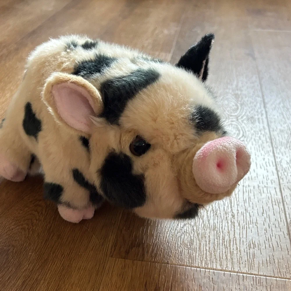 Charming & cute Plush Pig Stuff animal 😍Black and Cream